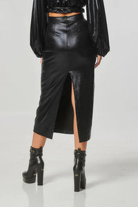 IVONNE SKIRT MIDI LEATHER