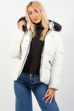 Load image into Gallery viewer, FAUX FUR HOODED FITTED SHORT JKT