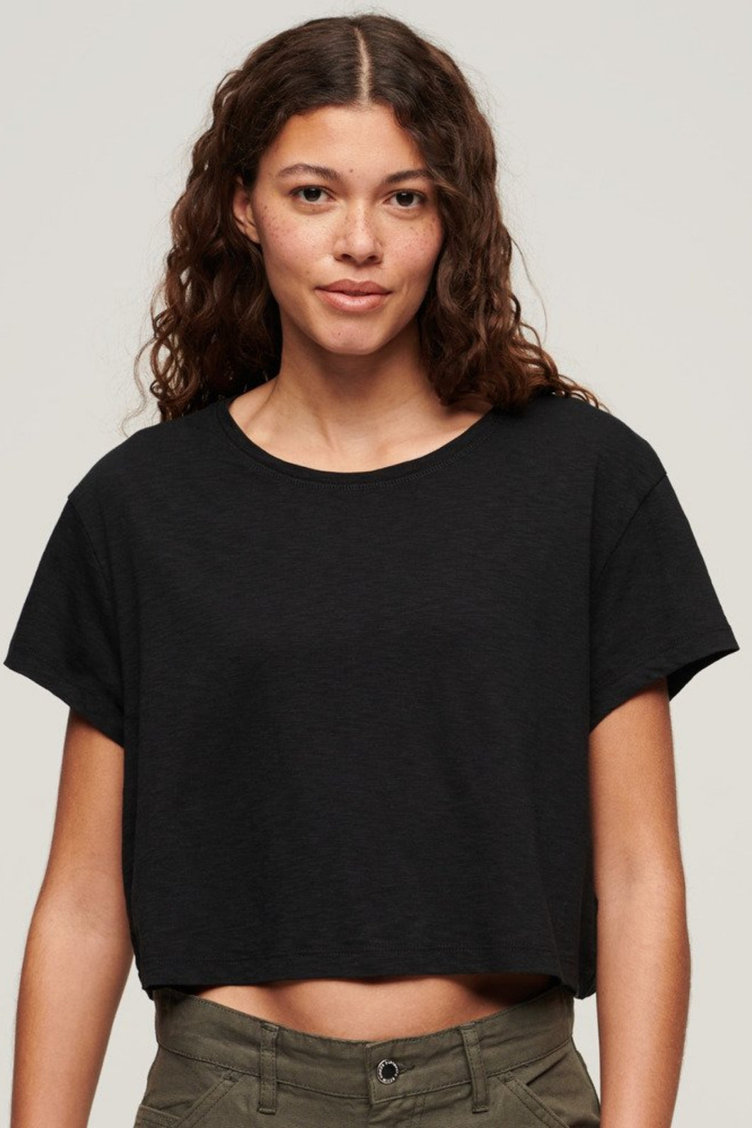 STUD SLOUCHY CROPPED TEE
