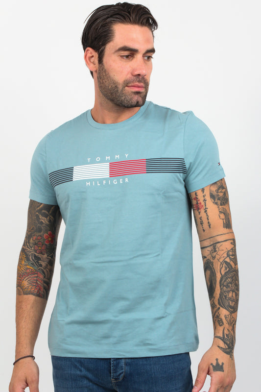 CHEST CORP STRIPE GRAPHIC TEE