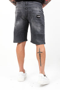 FABBRI 4 DENIM BLACK  SHORTS