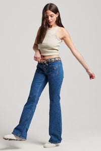 LOW RISE SLIM FLARE TROUSERS JEANS