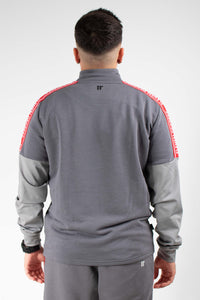MIXED FABRIC TAPED FULL ZIP FUNNEL NECK